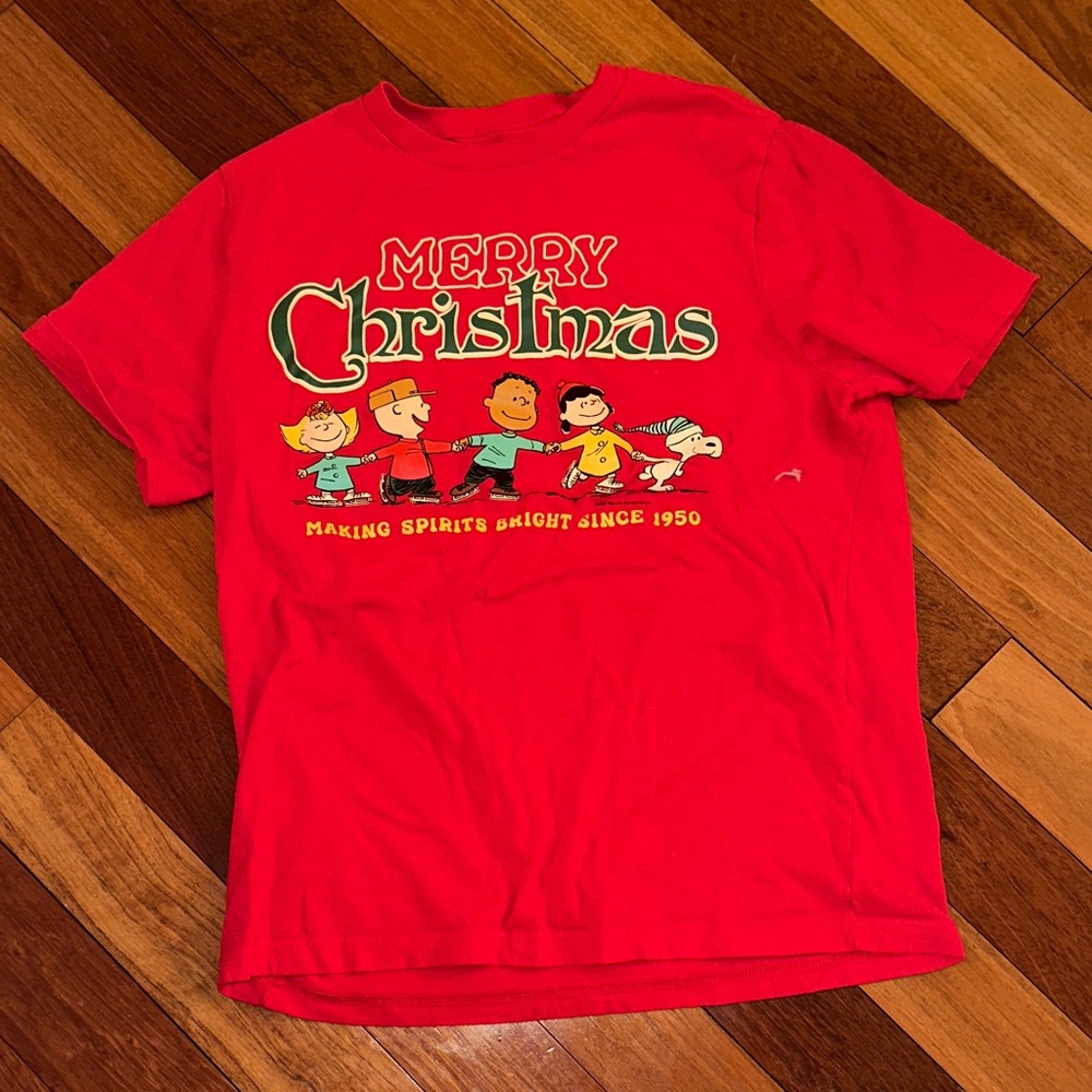 Peanuts Red Merry Christmas Women’s Tee - Picture 1 of 3
